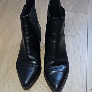 Sleek Black Leather Ankle Booties